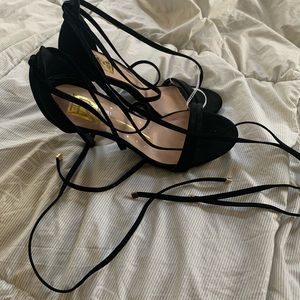 Lace up black heels   2 for $10✨